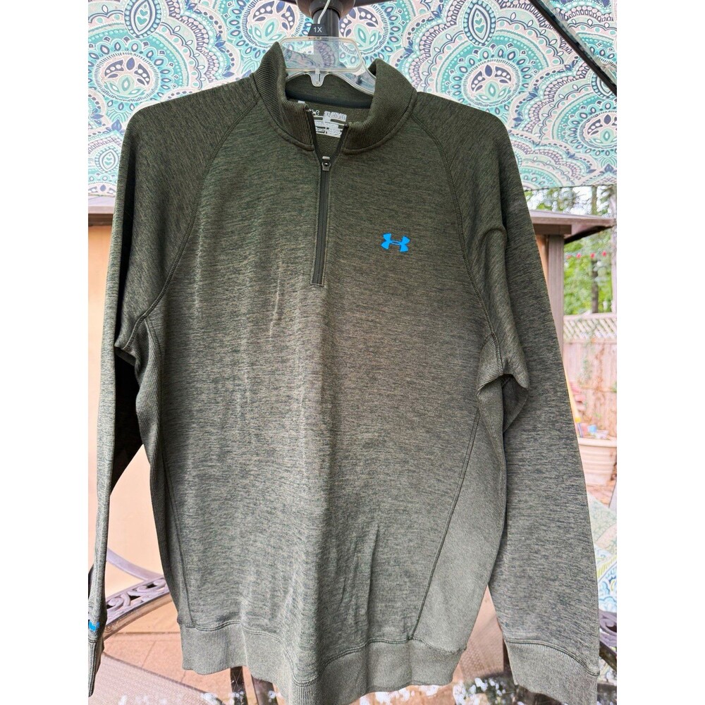 Under Armour ColdGear Men's 2XL Big & Tall Green 1/4 Zip Mock Neck Pullover
